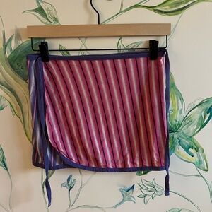 Gimaguas Pink & Purple Striped Wrap Skirt